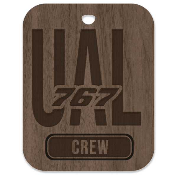 United (UAL) 767 Crew Bag Tag - Flight Crew Custom