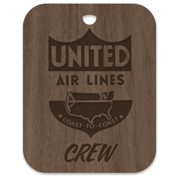 United (UAL) Retro Crew Bag Tag 1939-1940 - Flight Crew Custom